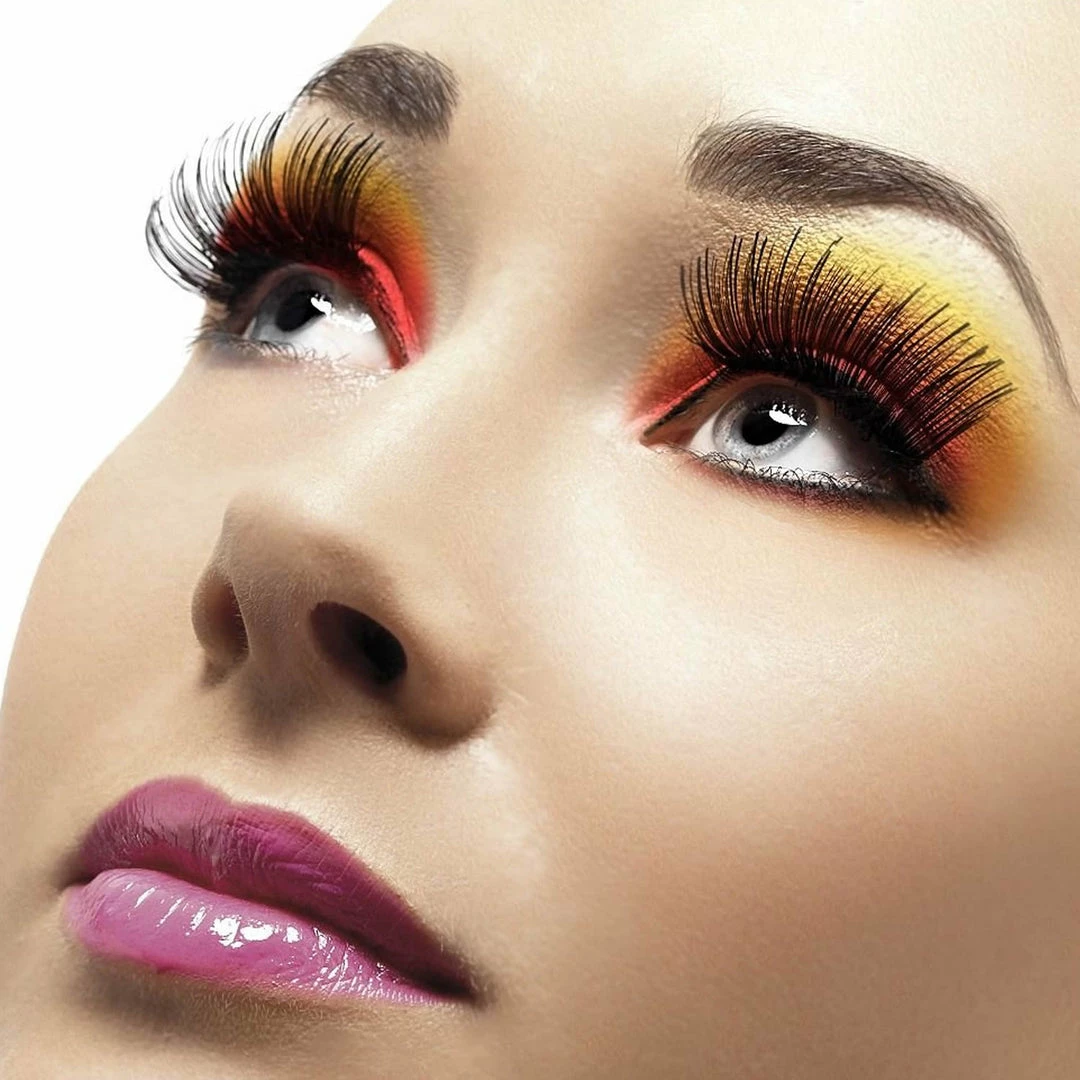 Smiffy's Fever False Eyelashes - Metallic Black