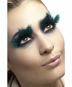 Smiffy's Fever False Eyelashes - Aqua Dot Large Feathered