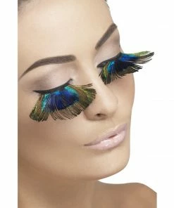 Smiffy's Fever False Eyelashes - Peacock Feathers