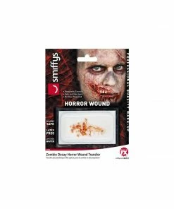 Smiffy's Make-up FX Hyper-Realistic Water Transfer Wound - Zombie Exposed Teeth