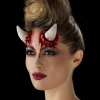 Smiffy's Make-up FX Realistic White Devil Horns - Latex Prosthetics