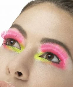 Smiffy's Fever False Eyelashes - Neon Pink