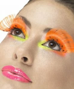 Smiffy's Fever False Eyelashes - Polka Dot Neon Orange