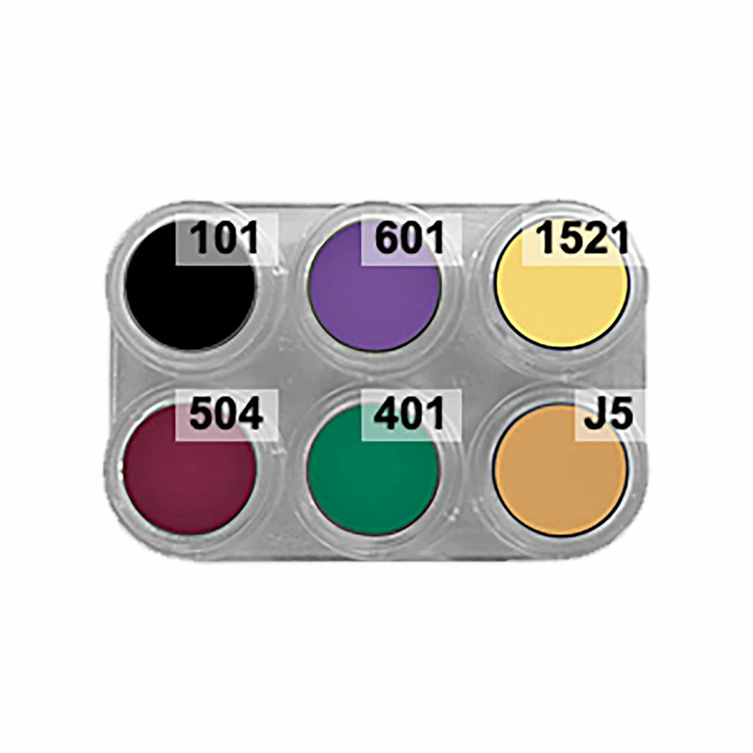 Grimas Pure Crème 6 Colour Bruise Face Paint Palette Greasepaint