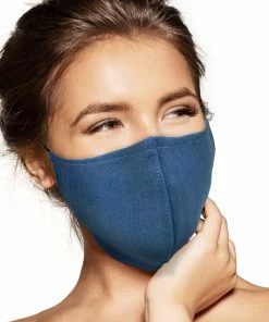 Pebbles Of Leeds Pebbles Handmade Contoured Cotton Face Mask - Denim Face Masks
