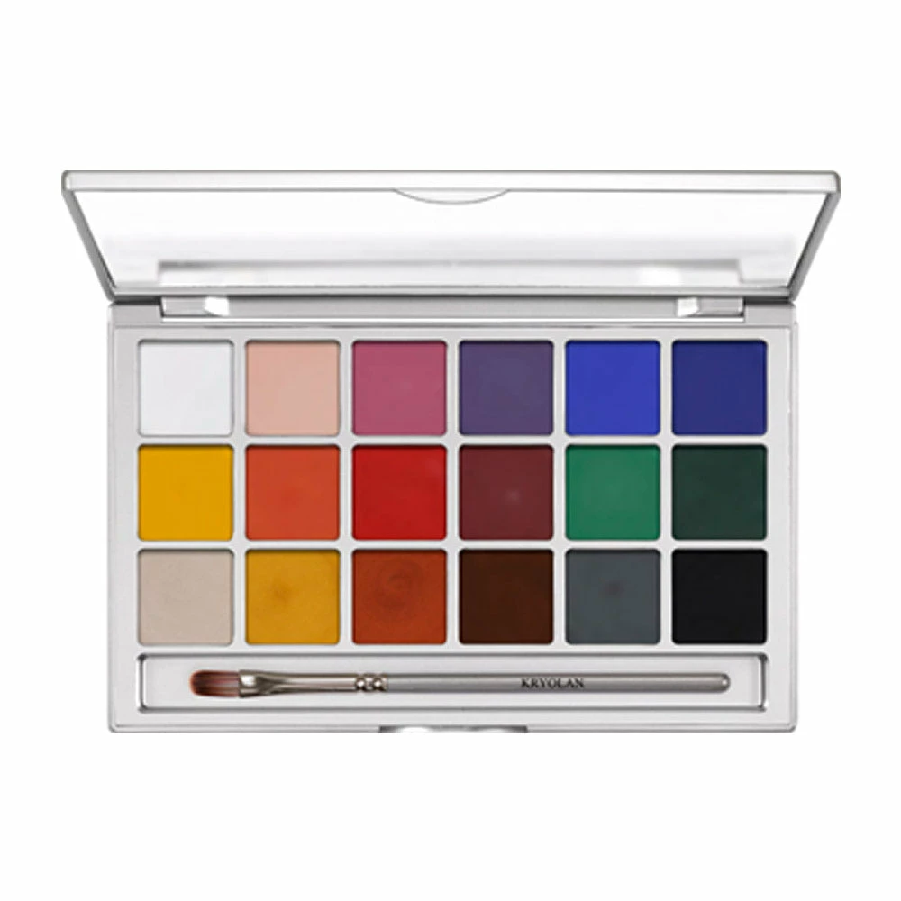 Kryolan Colouring Vision 18 Palette - Vivid Greasepaint
