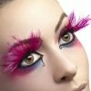 Smiffy's Fever False Eyelashes - Extravagant Pink Feather Plumes