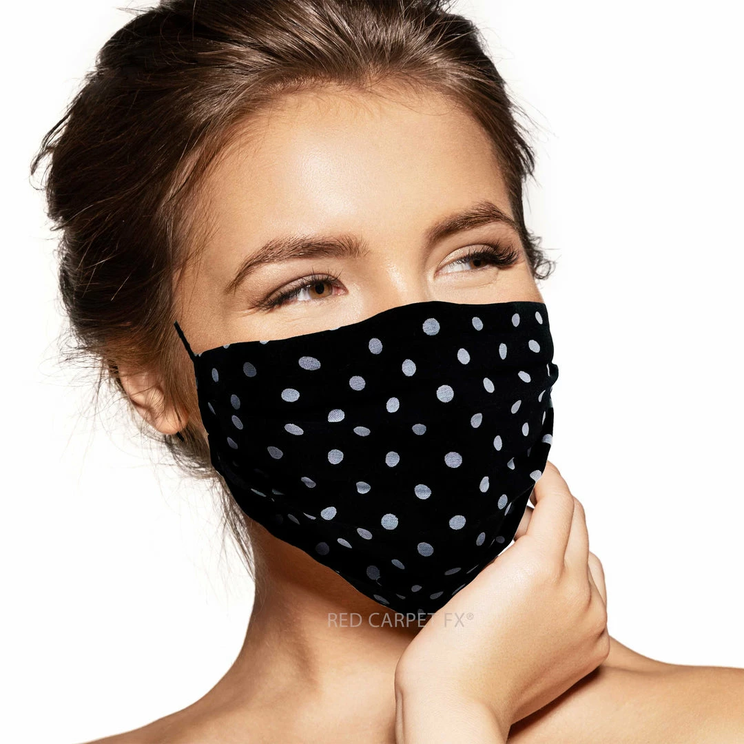 Pebbles Of Leeds Pebbles Handmade Pleated Cotton Face Mask - Polka Bigger Dot