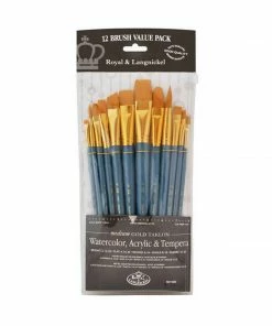 Royal & Langnickel Royal & Langnickle Gold Taklon 12 Piece Brush Set (2) Body Art Brush Sets