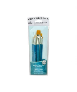 Royal & Langnickel Gold Taklon 7 Piece Brush Set Body Art Brush Sets