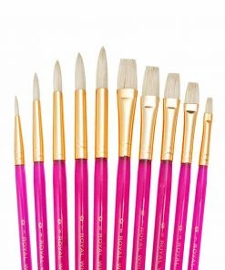 Royal & Langnickel White Bristle 10 Pack Brush Set Body Art Brush Sets