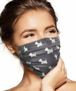 Pebbles Of Leeds Face Masks Pebbles Handmade Pleated Cotton Face Mask - Scottie Grey