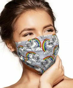 Pebbles Of Leeds Face Masks Pebbles Handmade Pleated Cotton Face Mask - Unicorns