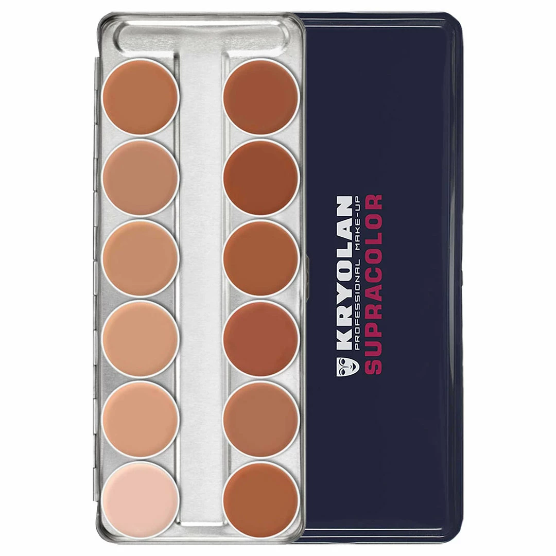 Kryolan SUPRACOLOR 12 Palette - Foundation & Face Paint - 1W-12W
