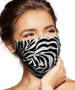 Pebbles Of Leeds Pebbles Handmade Pleated Cotton Face Mask - Zebra's Stripes
